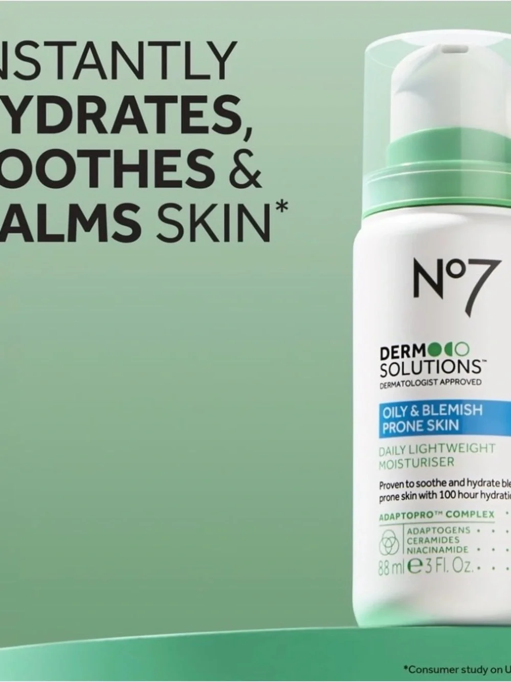 New No7 Derm Solutions Lightweight Hydrating Facial Moisturizer, Oily/Blemish